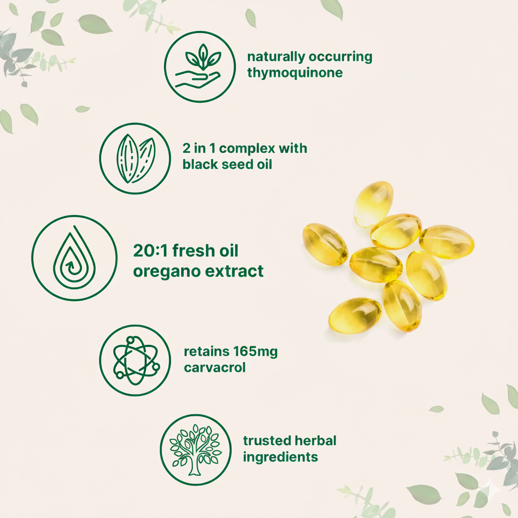 Clinical Naturals™ Oil of Oregano + Black Seed Oil Complex